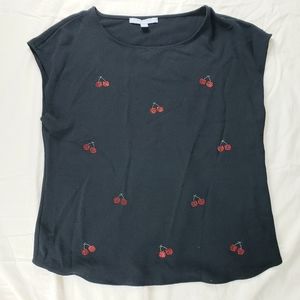 Marc New York Black Cherry Rhinestone Top L